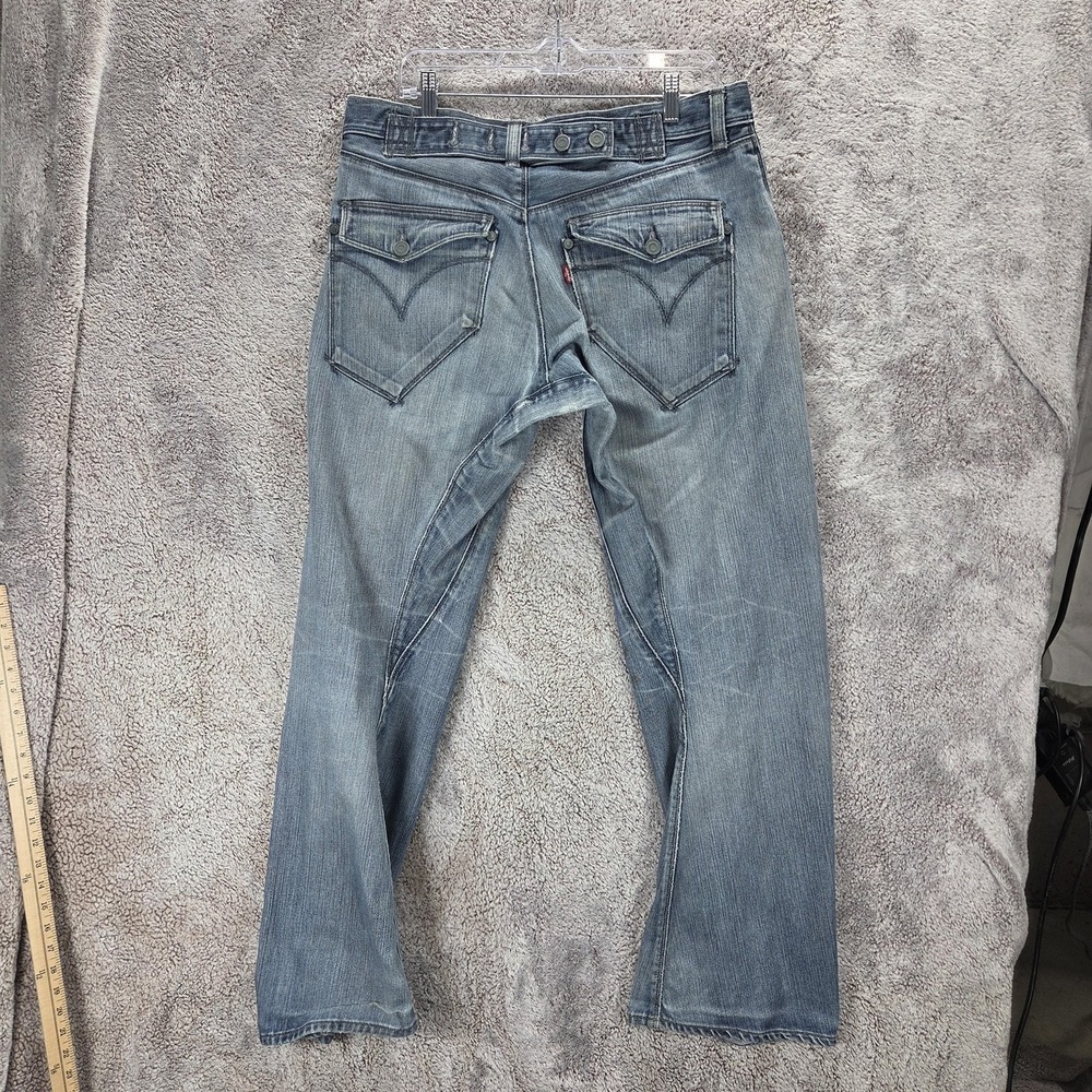 Vintage Levis Engineered Jeans Mens 33x32 Buckle Back Twisted Button Fly